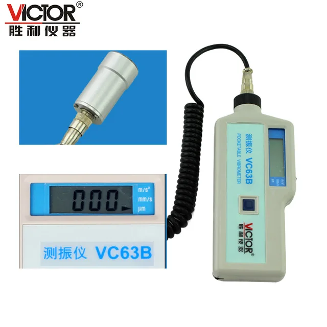 

Victor VC63B 100% Authentic 3 1/2 Vibrometer,Auto range pocket vibration meter