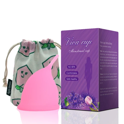 Менструальная чаша для Для женщин silicona медика многоразовые colletor менструальные здравоохранения многоразовые вагинальные чашки медицинский Класс силикона - Цвет: Pink