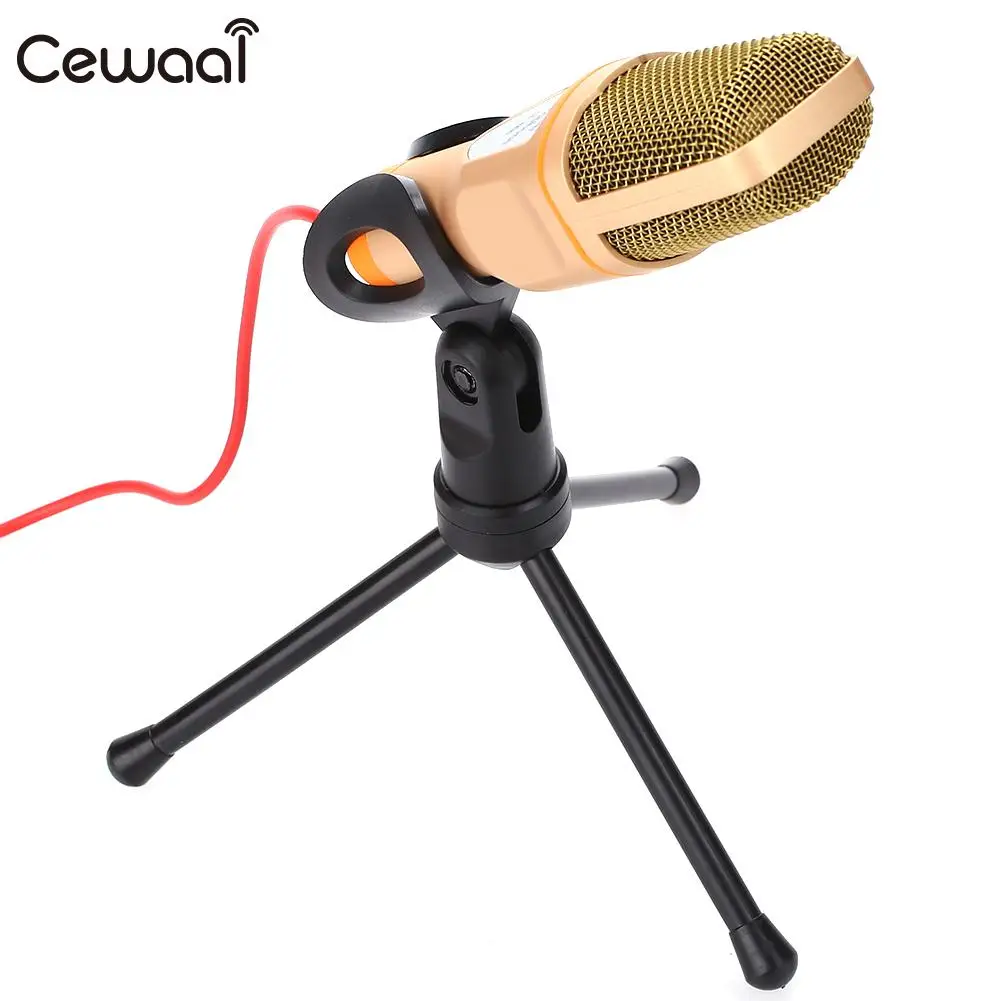 Dynamic Mic Gold Portable Song Microphone Condenser Holder Live