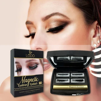 

2pair 3D mink Eyelashes Magnet Lashes Waterproof EyeLiner Liquid Magnetic Eyeliner Quick dry Eye liner Set Easy To Wear Makeup