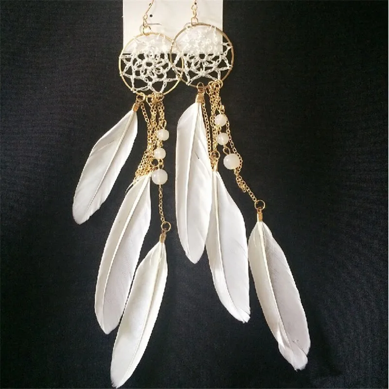 Boucles d'oreilles plume boho