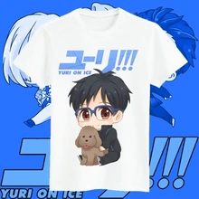 Envío Libre YURI! el ice victor katsuki yuri yuri hombres mujeres camiseta corta ocasional modal de anime cosplay