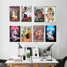 Пиво Леди живопись жестяная вывеска бар украшение для стен дома, паба ретро металл художественный плакат