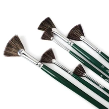 Веерообразный мех куницы акварельные кисточки для гуаши акриловое перо свинья волосы щетины Масляная щетка для взрослых начинающих ручная роспись кисть для краски