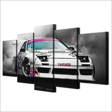 

Modern HD Printed Canvas Paintings 5 Ps Wall Art Modular Pictures Home Decor Japanese Sports Car Racing Smoke Posters