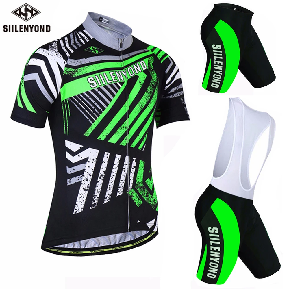 

SIILENYOND Pro Team Cycling Jersey Sets Men Summer Short Sleeve MTB Bicycle Cycling Clothing Maillot Ciclismo Bike Sportwear Set