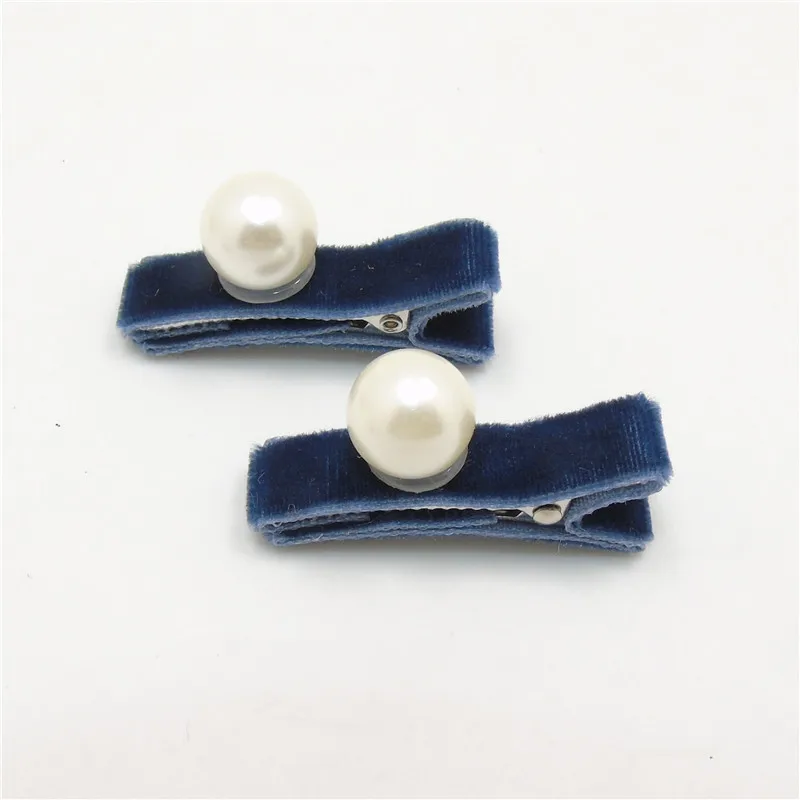 40pcs Velvet Hair Clips PEARL Mini Velvet Hair Clip Non Slip Infant Barrette Vintage Girls Fleece Toddler Grip Headwear