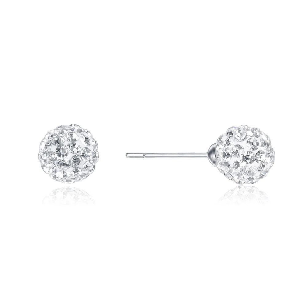 

Disco Ball Stud Earrings for Girls Women SKA Jewelry Sparkly Shiny Cubic Zirconia Ball Earrings Copper alloy