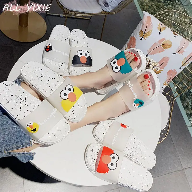 

ALL YIXIE 2019 Women Slippers Fashion Summer Lovely Ladies Casual Slip Cartoon Beach Flip Flops Slides Woman Indoor Shoes