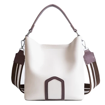 

Hot sale women handbag PU leather totes bags female classic Bucket women bag shoulder bags Panelled ladies handbags