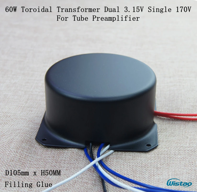 IWISTAO 60W Toroidal Transformer Dedicated Filling Glue for HIFI Tube Amps Headphone Amp AC170V 3 15V 0 3 15V Pure Copper DIY