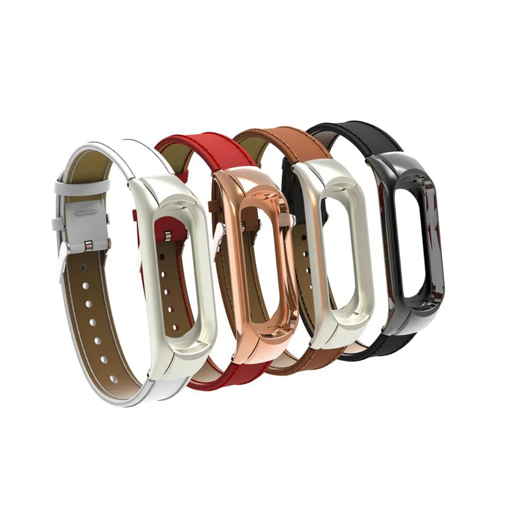 

Replacement Original Sports Leather Wristband Band Strap + Metal Case Cover For Xiaomi Mi Band 3 Bracelet Accessories 10Jul 13