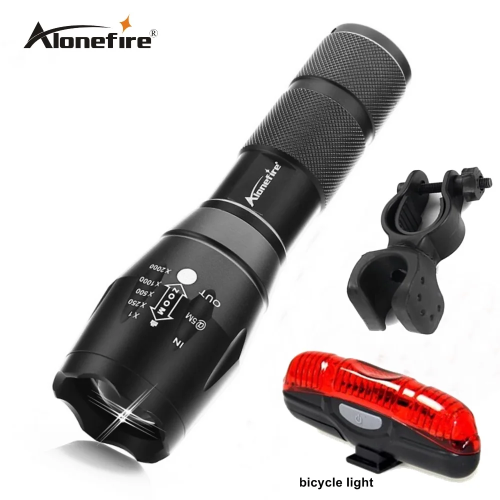 

G700 Tactical Military LED Flashlight 2000 lumen XML t6 E17 5modes zoomable flashlight torches by 18650+bicycle light+mounts