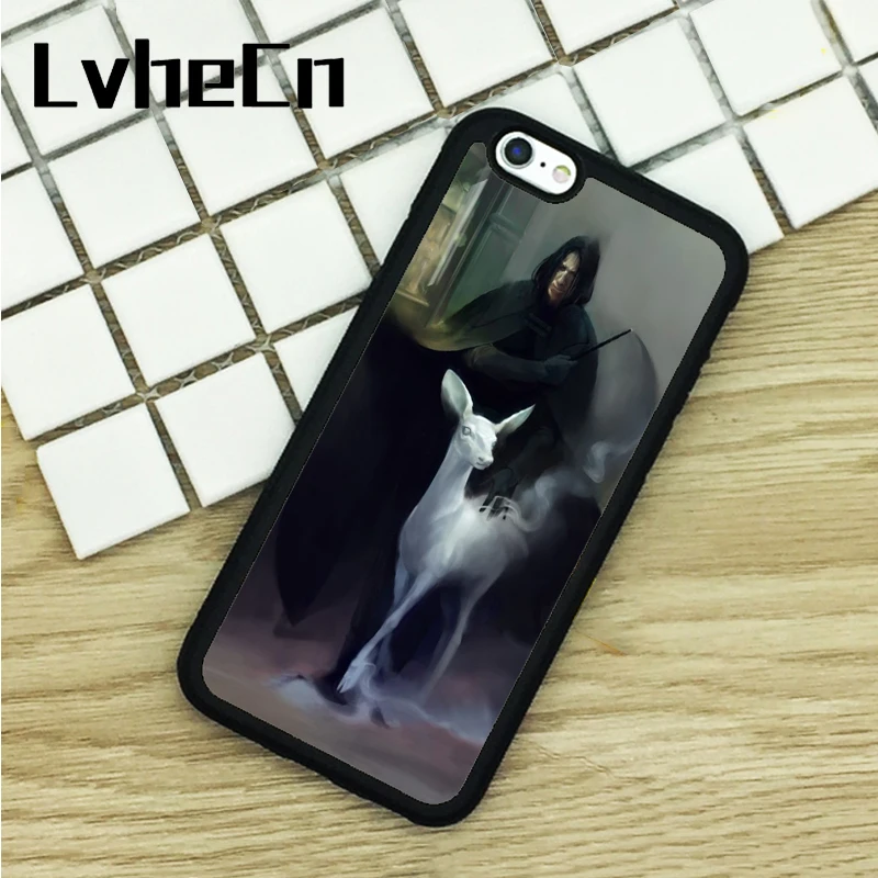 

LvheCn TPU Phone Cases For iPhone 6 6S 7 8 Plus X 5 5S 5C SE 4 4S ipod touch 4 5 6 Cover Snape Doe Harry Potter Black
