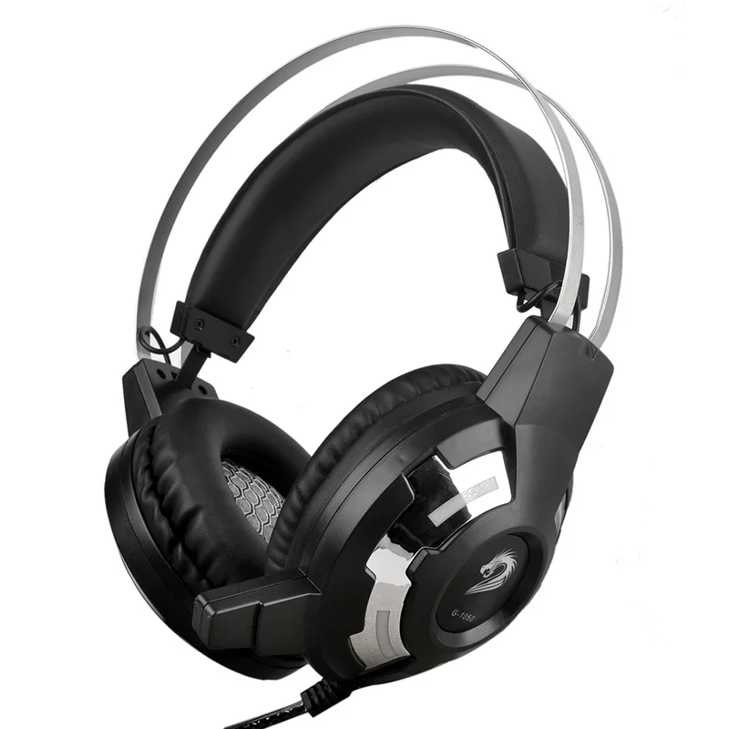 Professional Gamer Headphones Dual USB 3.5mm Jack Wired Computer Game Stereo Headset with LED