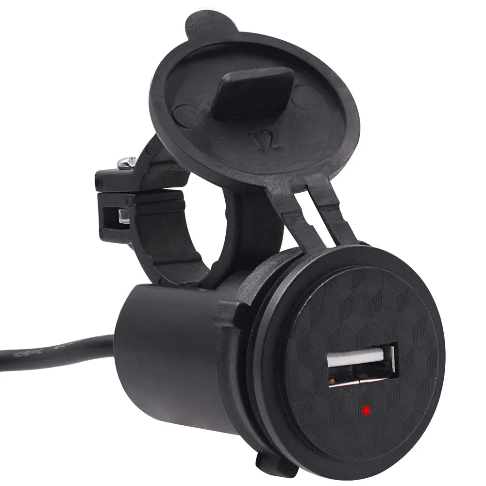

Motorcycle Single USB Mobile Phone Charger Waterproof with Indicator Light for Motorbike F-Best