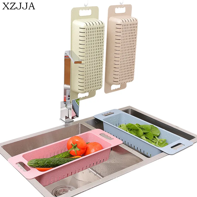 Xzjja multifunction بالوعة المطبخ الخضار استنزاف سلة الفاكهة المائدة تنظيم تجفيف رف رف المطبخ تخزين حامل Xzjja multifunction بالوعة المطبخ الخضار استنزاف سلة الفاكهة المائدة تنظيم تجفيف رف رف المطبخ تخزين حامل