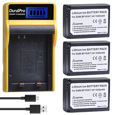 Комплект из 2 предметов 1030 мА/ч, BP-1030 BP 1030 Перезаряжаемые Батарея+ ЖК-дисплей Зарядное устройство для samsung NX200 NX210 NX300 NX500 NX1000 NX1100 NX-300M Камера - Цвет: 3 Battert Set