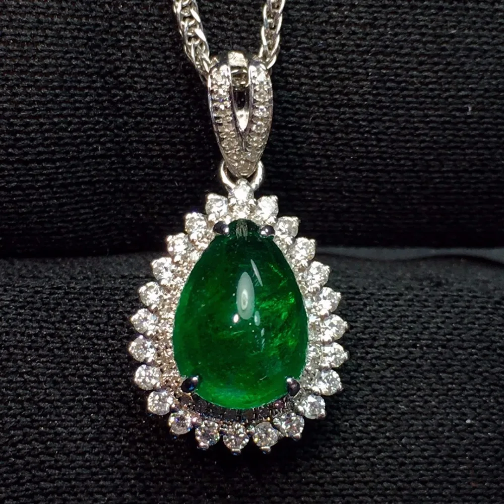 Настоящие хорошие драгоценности 18 К золото AU750 натуральный 2.35ct яркий зелёный Изумрудный камень Женские Подвески для женских тонких ожерелья