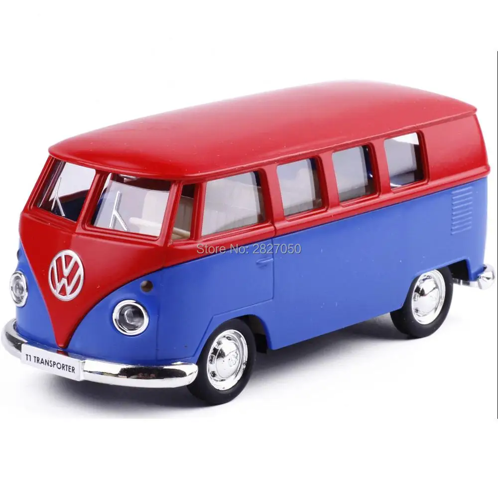 High Simulation 136 car Model Toy Van Mixed Two Colors Retro Alloy Bus Pull Back Kids toys for