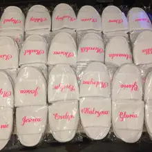 Изготовленные на заказ свадебные тапочки для подружки невесты, девичьи тапочки для спа стаканчики для вечеринки, подарков