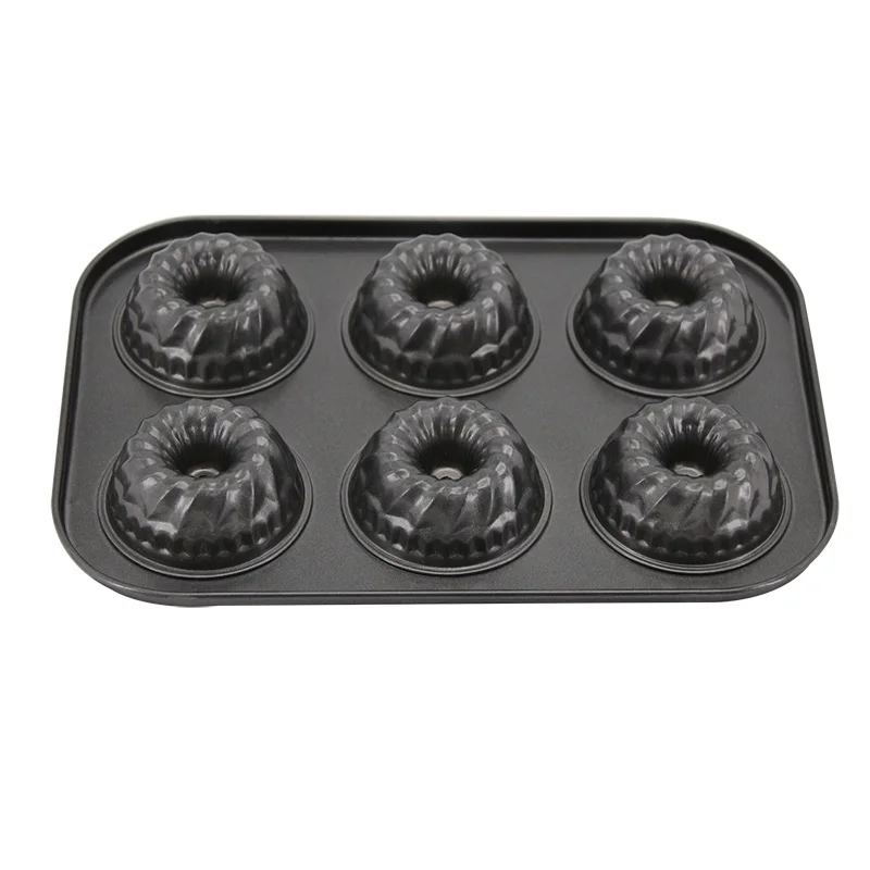 3D Swirl Shape Butter Cake Mould For Bread Pastry Mold 6 Holes Carbon Steel Bakeware Mousse Dessert Bakery Baking Pan