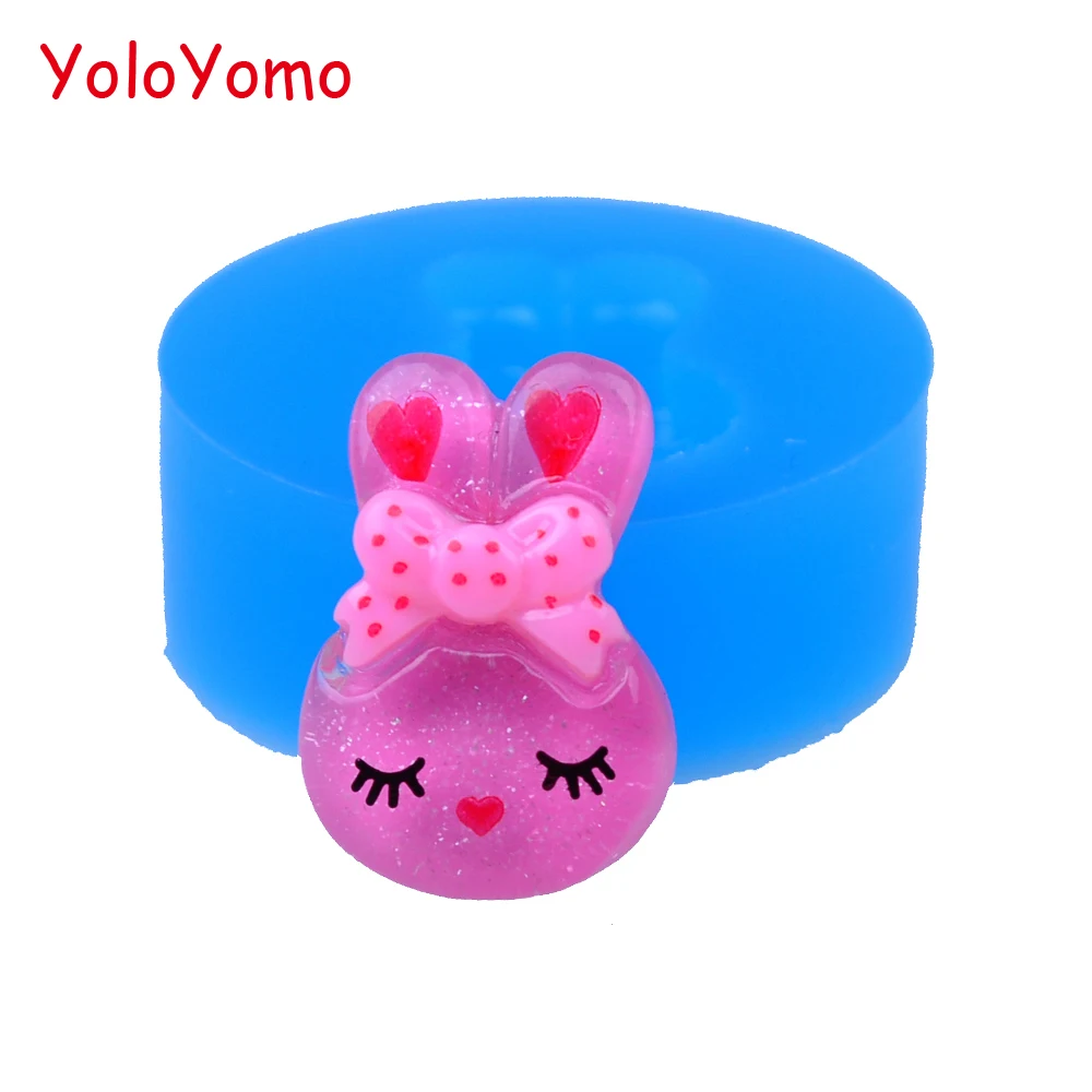 

D341YL 18.9mm Rabbit Silicone Mold - Bunny Mold Jewellery Handmade DIY Cupcake Toppers, Fondant, Candy, Resin, Gum Paste Mold