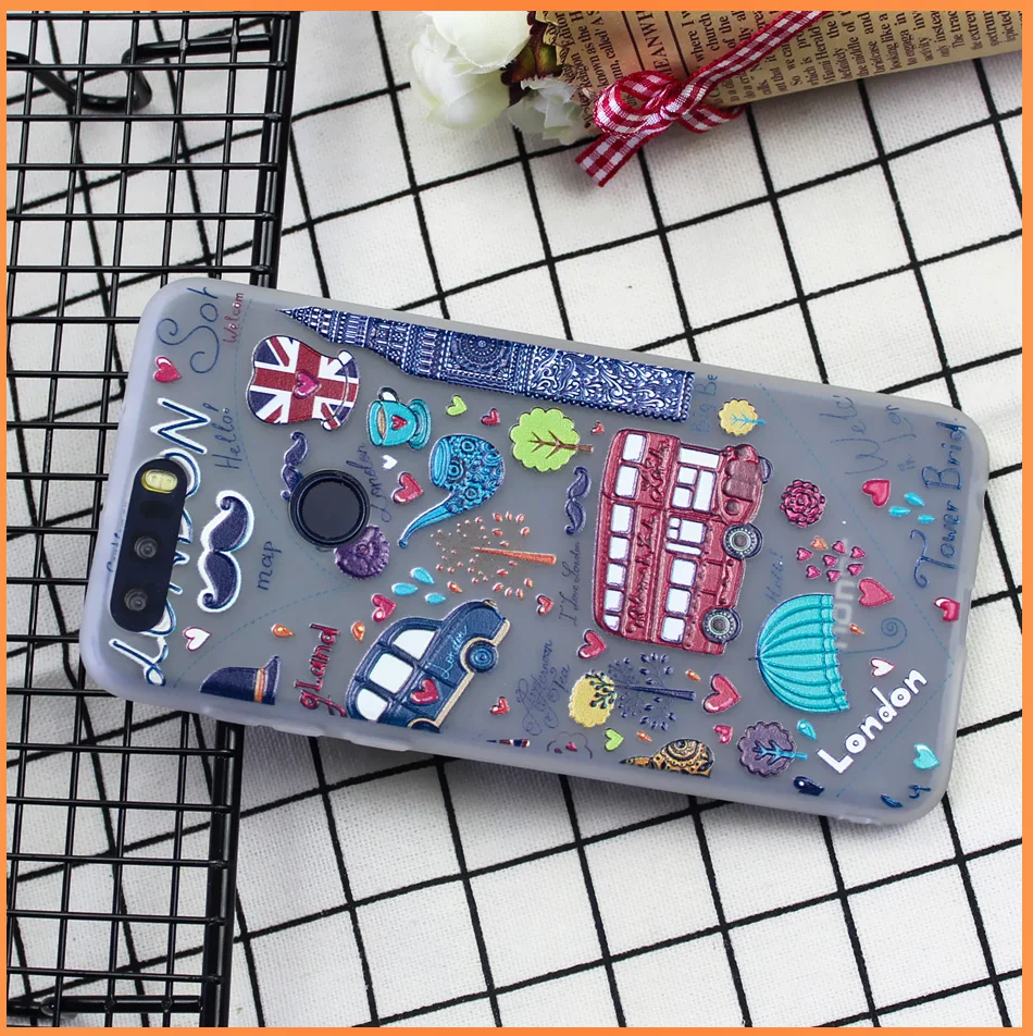 !ACCEZZ Soft Funny Cartoon Protective Back Cover Case For Huawei P9 Mate 89 Honor 78 Case Bumper TPU Painting Shell Funda Capa (15)