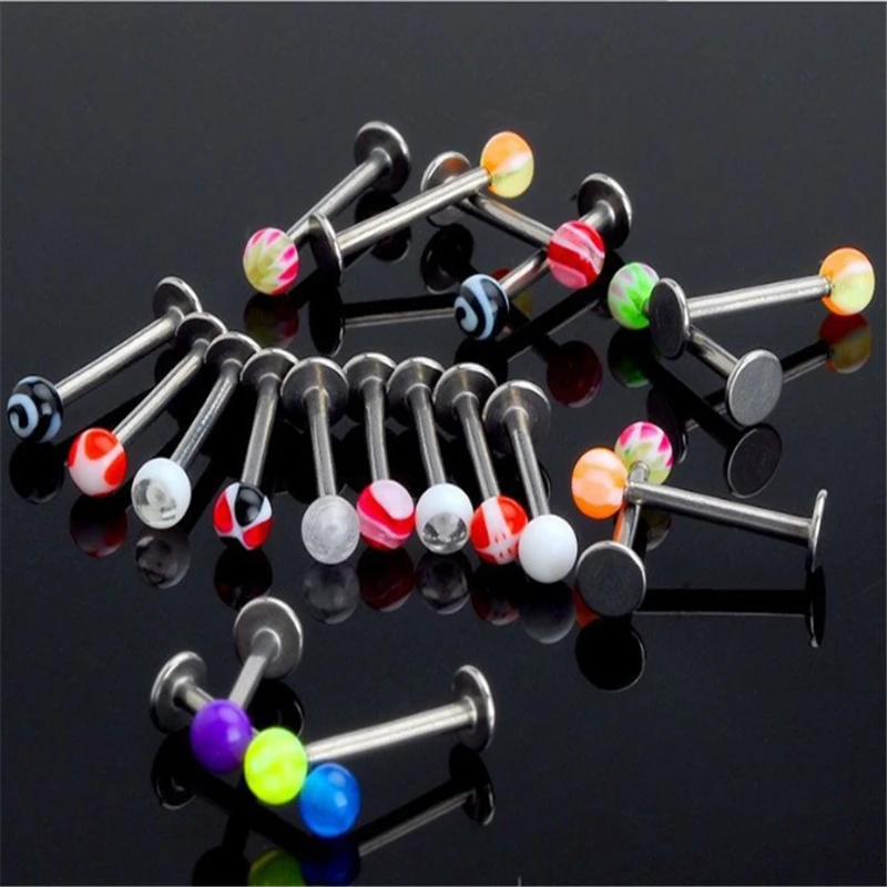 10PCS/Lot Stainless Steel Helix Tongue Rings Piercing Open Hoop Rings