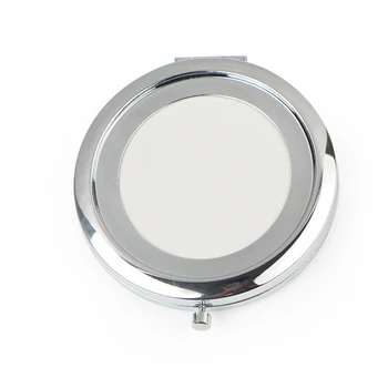 

Silver Compact Mirrors DIY Portable Metal Makeup Mirror 2X Magnifying 2PCS/Lot M070K
