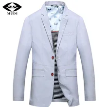 MUDI Blazers 2017 Men’s High Quality Cool Formal Bridegroom Blazers Male Linen Wedding Suits With Two Colour Light Gray And Blue