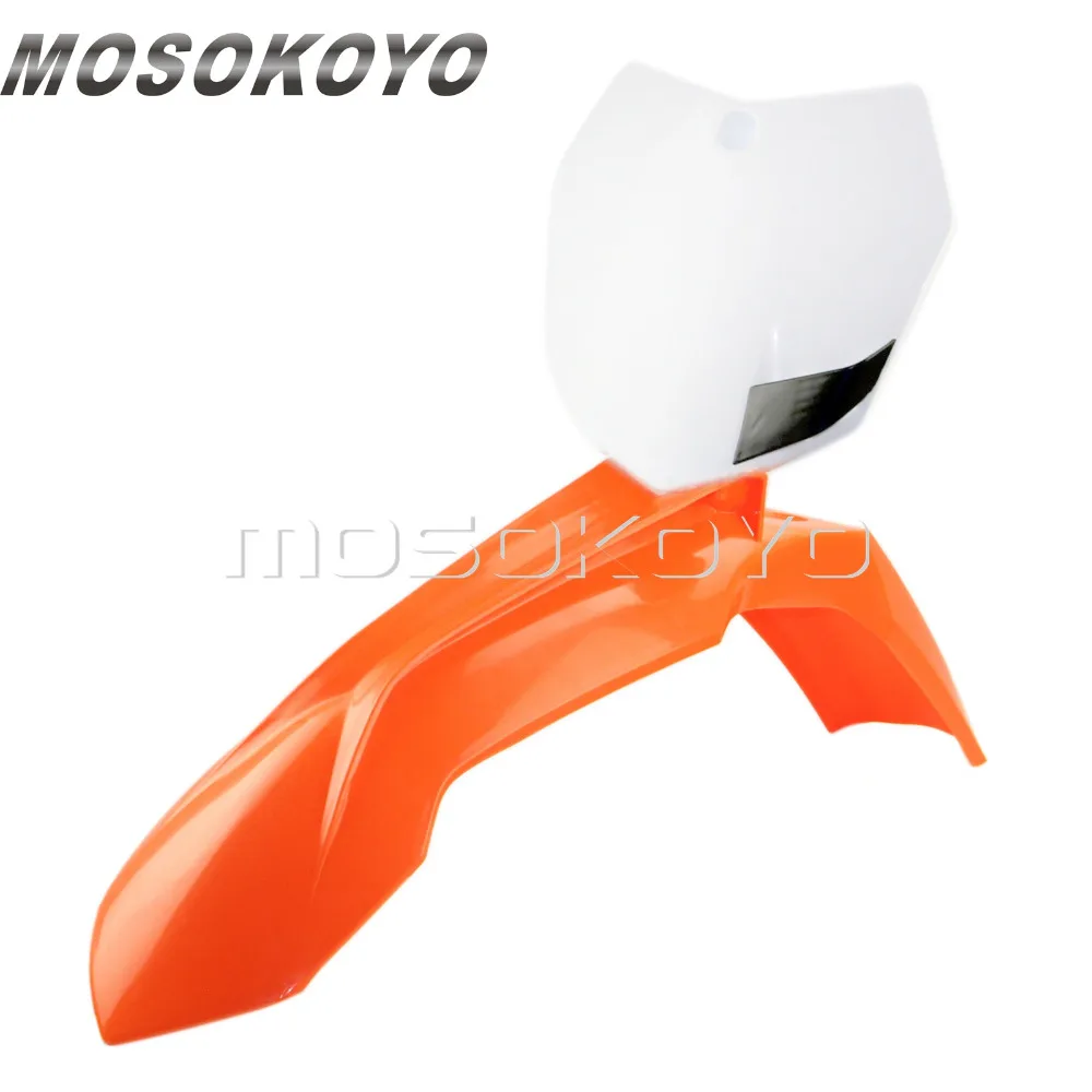 

Orange White Motocross Dirt Bike Front Fender Mudguard Front Number Plate for KTM SX SX-F XC XC-W EXC EXC-F 2013-2015
