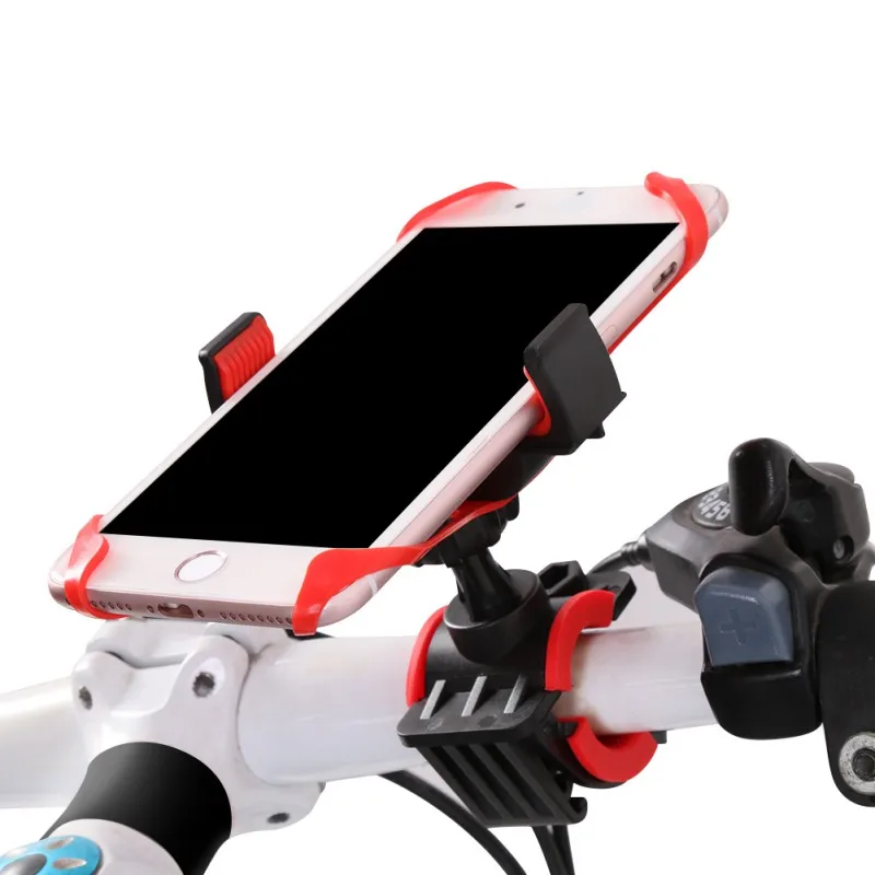 Perfect Bike Bicycle Motorcycle Phone Holder Support Handlebar Mount Holder With 1 Red &1 Black Silicone Cases 7