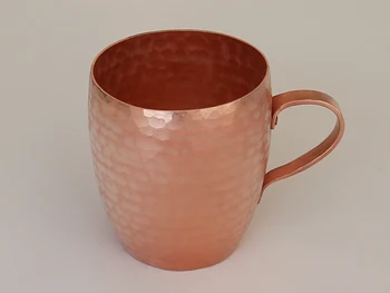 

Pure Copper Cup Mug Handmade Without Lid Solid Fine Polished Prevention of Vitiligo Handle Gift