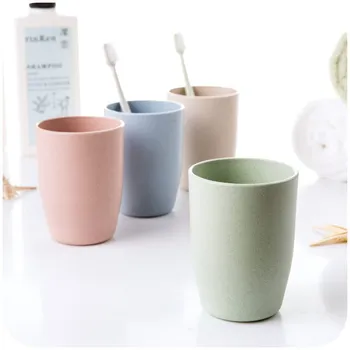 

Children Toothbrush Cups Creative Wheat Straw Gargle Cups Household Bathroom Tumblers Couples Tooth-brushing Cups