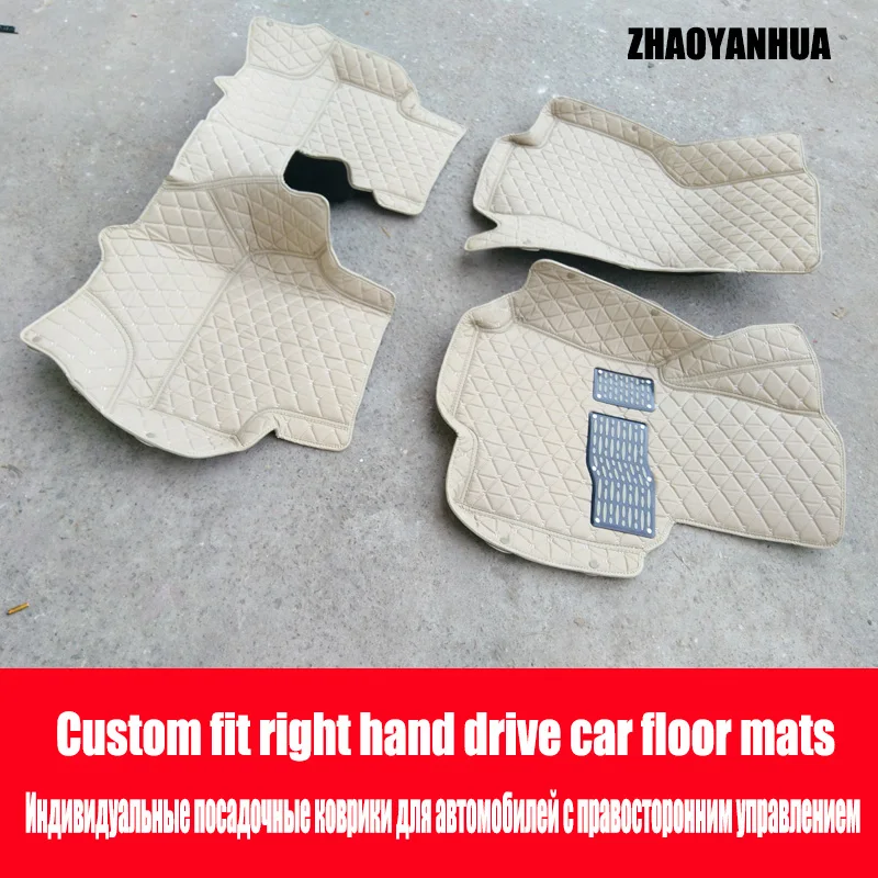 

ZHAOYANHUA Right hand drive car car floor mats for BMW 3/4/5/6/7 Series GT M3 X1 X3 X4 X6 Z4 Waterproof leather car-styling all