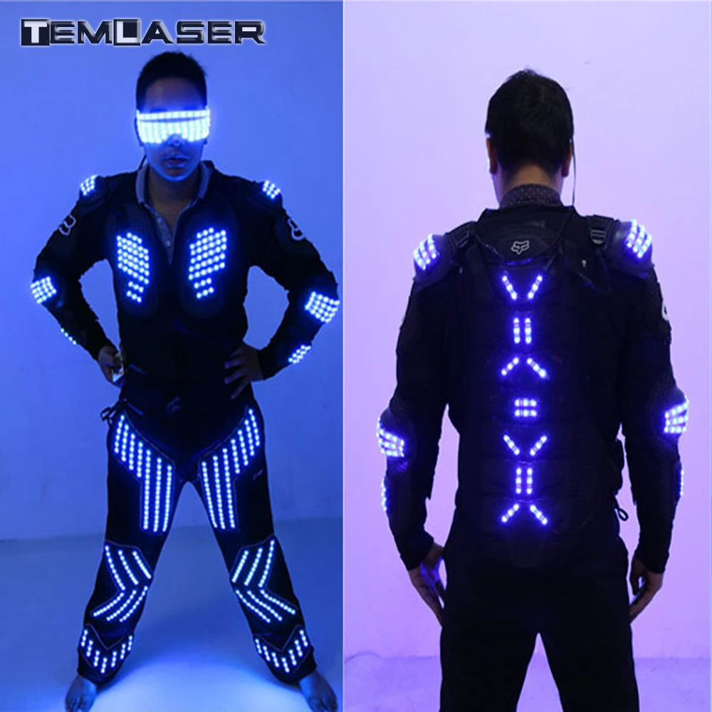 

New arrived RGB color LED armor / LED Suits Robot Costume / LED Luminous Clothing For Night Clubs Party KTV