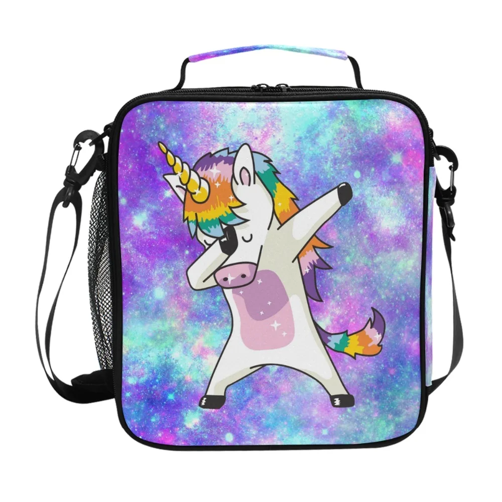 

Cartoons Kawaii Unicorn Students School Food Bag Boys Girls Lunch Bags Colorful Unicorn Picnic Bag Women Men Lunch Box Best Gift