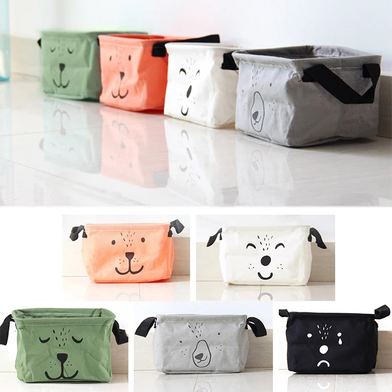 

New Cotton Linen Desk Square Storage Box Jewelry Cosmetic Holder Stationery Organizer Case Bag