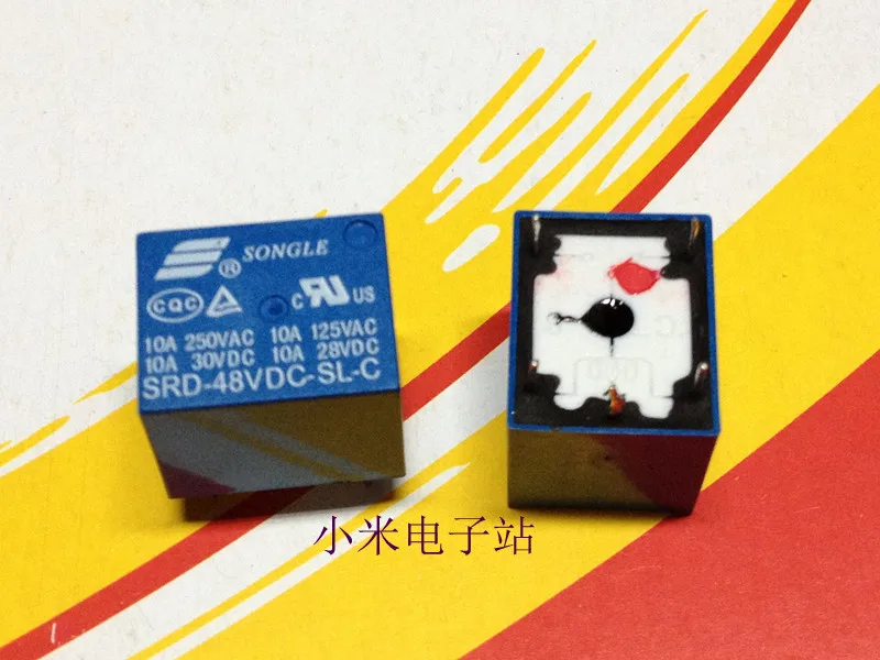 

Song Le relay SRD-48VDC-SL-C 10A 250VAC 48V T73 5 feet conversion JQC-3FF