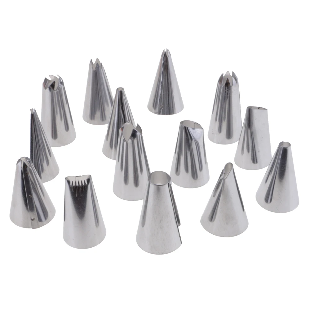 14Pcs stainless steel nozzle + frosting tube frosting pastry bag
