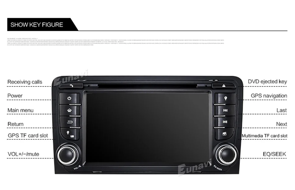 Top Eunavi 4G 64G Android 9 car radio dvd For Audi A3 8P 2003-2012 S3 2006-2012 RS3 Sportback 2011 2 din gps multimedia Autoradio 32