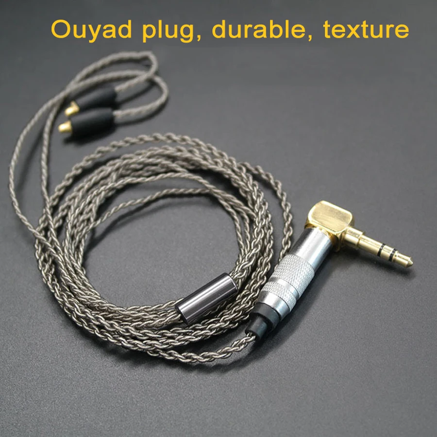 Обновленный DIY MMCX наушники стерео Бас HIFI Ouyad разъем серебряное покрытие линия для