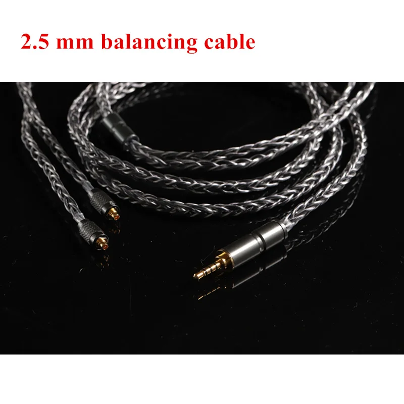 BGVP 2,5 мм/3,5 мм/2 Pin 400 провода 6N OCC серебрение MMCX кабель наушников 8 ядро балансировки аудиофилов кабель для Shure для UE - Цвет: Gray