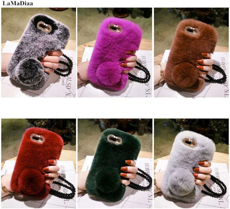 

Luxury Rabbit Fur Case For Xiaomi Redmi 5 7 6 4X 4A 5A 6A Note4 5 6 7 Note4X 5A Cover Winter Soft Furry Shell Plush Phone Cases