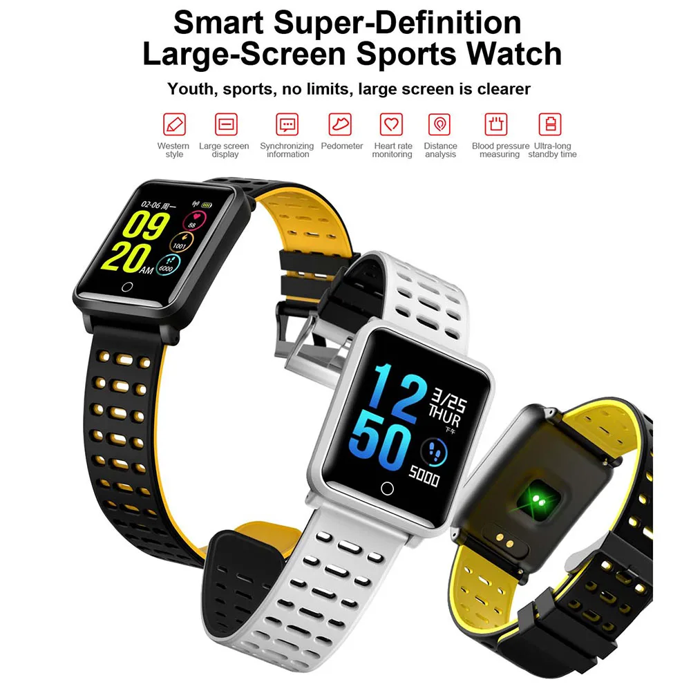 For Samsung S5 S4 S3 A9 Super Definition Large Screen Sports Smart Watch Waterproof Heart Rate Blood Pressure Monitor Smatwatch