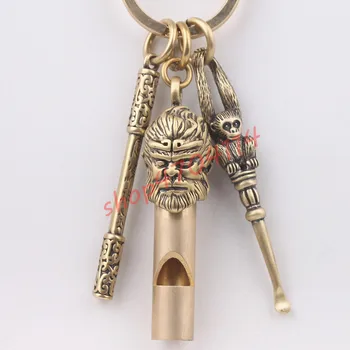

Pure brass, creative Monkey King whistle Golden hoop stick monkey ear spoon small pendant, exquisite handicraft Pendant