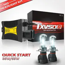 TXVSO8 55Wx2 H4 ксеноновые HID фары комплект для замены лампы автомобильных фар 9003 HB2 Hi/lo 3000K 4300K 5000K 6000K 8000K 10000K 12000k K
