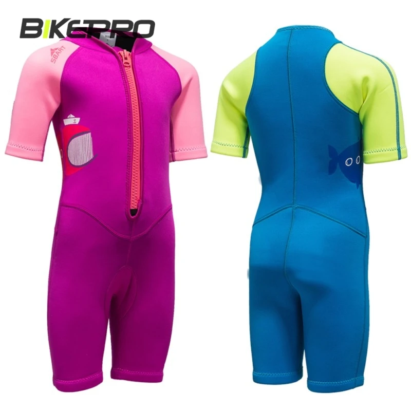 

Children Diving Suits Boys Girls Sun Protected Surfing 2mm Thicker Warm Bathing Siamese Suits Snorkeling Spa Swimwear One Piece