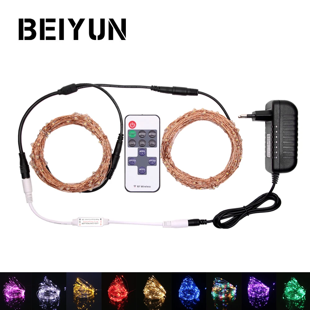 

Copper Wire Fairy Lights Led String DC12V Christmas Garland Garden Outdoor Holiday led lights decoration with Power and Remote